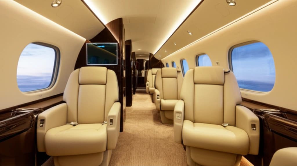 Our Aircraft Interior Services
* Partial, full, and custom refurbishment
* Leathers, fabrics, carpet, and woodwork (veneer and laminated)
* Repair, refinishing, or replacement surfaces
* Partial repairs to full installations
* Hand-Crafted seat designs
* Quick service : leather and carpet small repairs in hours before takeoff